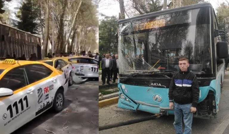 “Ҳамааш айби нос”. Сабаби бархӯрди автобус ба 7 такси дар Душанбе маълум шуд